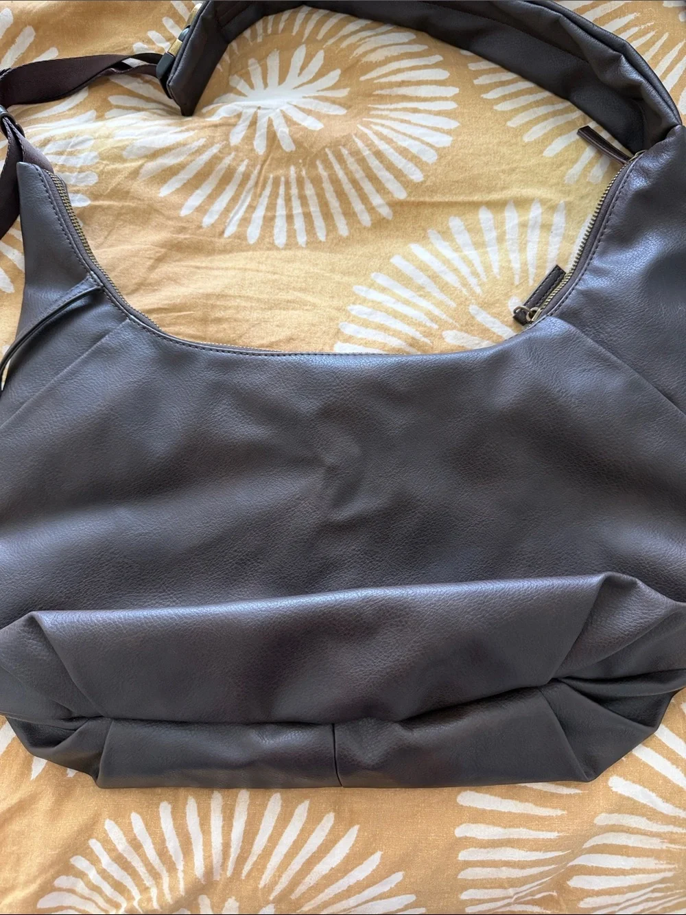 Uniqlo Japan Classic Brown Large Leather Crossbody Bag - Men